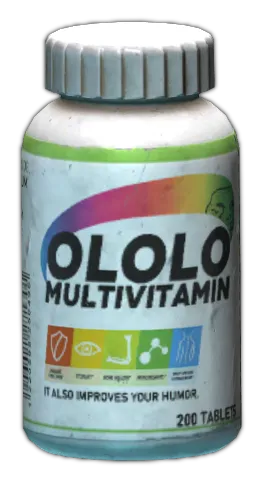 Frasco de multivitamínicos OLOLO em Escape from Tarkov